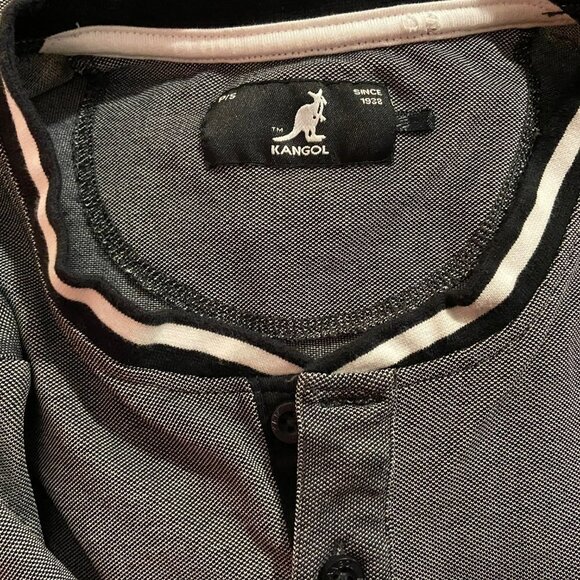 Kangol Men's Black/White Henley Shirt - Size Small - Picture 3 of 3
